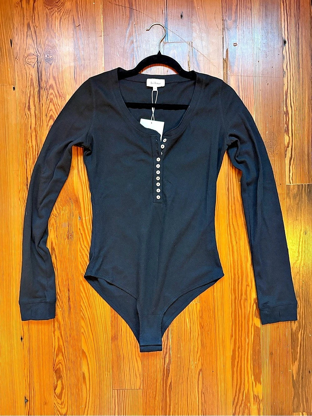 bohme Black Long Sleeve Bodysuit NWT